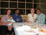 Jen, Bharat, Guillemette and Pierre meet for dinner
